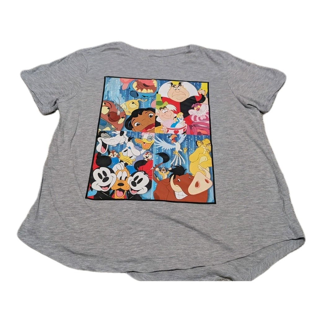 Disney's 100th Anniversary Gray Shirt Featuring Stitch Alice In Wonderland 2XL